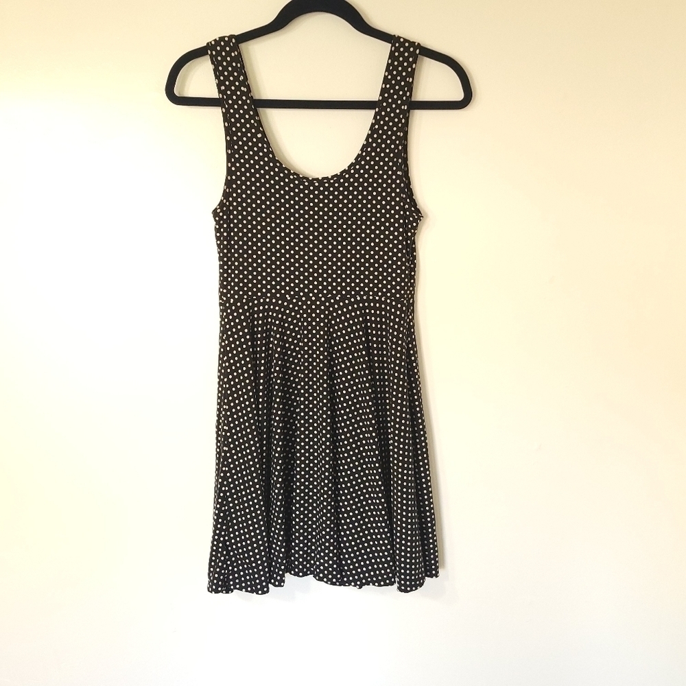 Free People Black and White Polka Dot Skater Dress Size SP - Picture 6 of 7